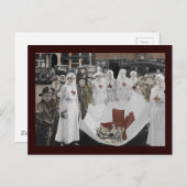 ナースと青少年ボランティアが募金WWI ポストカード (正面/裏面)