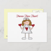 ナースにはハートTシャツとギフトがある ポストカード (正面/裏面)