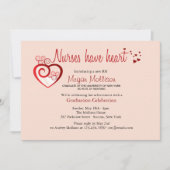 ナースにハートの卒業の招待状があります 招待状 (正面)