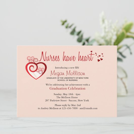 ナースにハートの卒業の招待状があります 招待状 (スタンド正面)