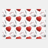 ナースにハート包装紙シート ラッピングペーパーシート (正面3)