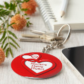 ナースにハート赤いハート キーホルダー (側面)