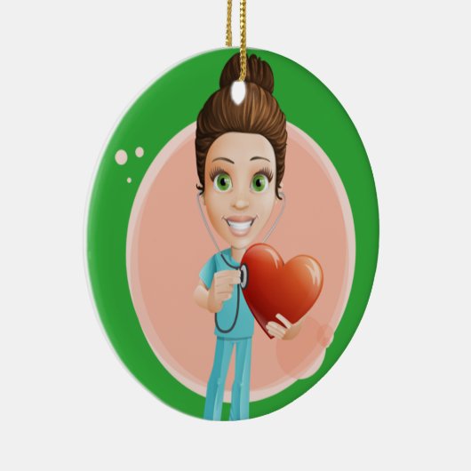 ナースに大きなハートがある – SRF セラミックオーナメント (右)