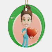 ナースに大きなハートがある – SRF セラミックオーナメント (左)