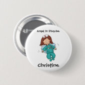 ナースのためのギフト-名前と個人化して下さい 缶バッジ (正面&裏面)