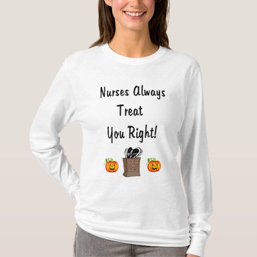 ナースのためのハロウィンのすべての御馳走 Tシャツ (正面)