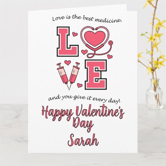 ナースのためのバレンタイン カード (黄色い花)