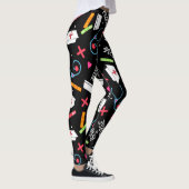 ナースのカラフルで風変わりな芸術の黒を愛して下さい レギンス (右)