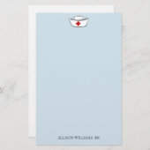 ナースのキャップの追加名 便箋 (正面/裏面)