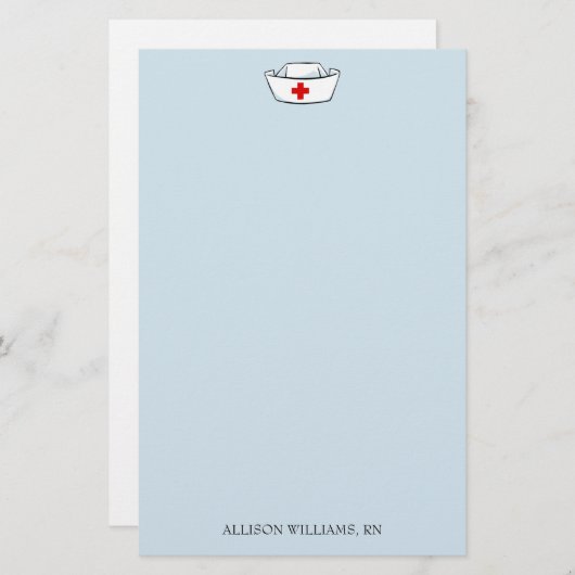 ナースのキャップの追加名 便箋 (正面/裏面)