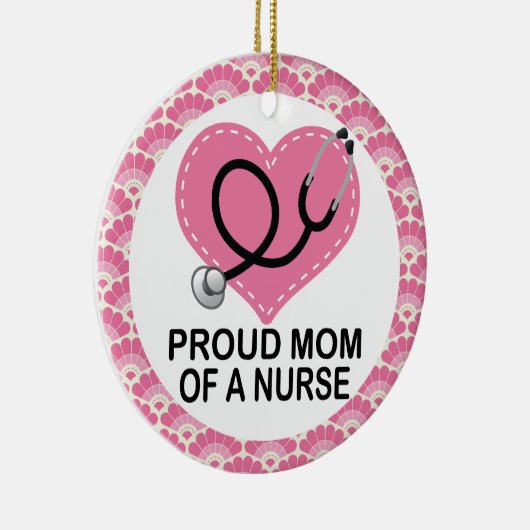 ナースのギフトのオーナメントの誇り高いお母さん セラミックオーナメント (右)