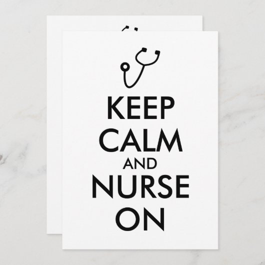 ナースのギフトの聴診器は平静を保ち、看護します 招待状 (正面/裏面)