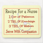 ナースのギフト"ナースのためのレシピ" マウスパッド (正面)