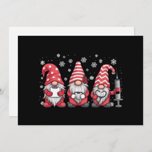 ナースのクリスマスノームがかわいいスクラブ シーズンカード (正面/裏面)