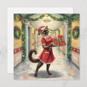 ナースのクリスマス時間猫好き シーズンカード (正面/裏面)