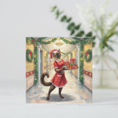 ナースのクリスマス時間猫好き シーズンカード (スタンド正面)