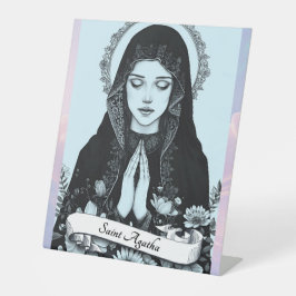 ナースのシチリアのパトロンの聖アガタ 台座サイン