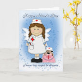 ナースのデイカード – 天使の変装 カード (黄色い花)