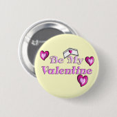 ナースのバレンタインのギフトは"です私のバレンタイン" 缶バッジ (正面&裏面)