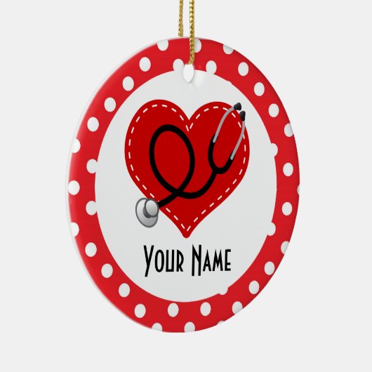 ナースのパーソナライズなクリスマスのギフトのオーナメント セラミックオーナメント (右)