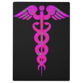 ナースのピンクのケリュケイオンの医学のパーソナライズ クリップボード (裏面)