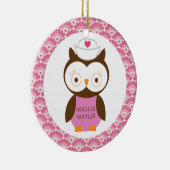 ナースのフクロウのギフトのオーナメント セラミックオーナメント (右)