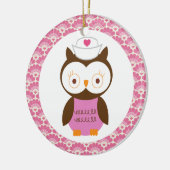 ナースのフクロウのギフトのオーナメント セラミックオーナメント (左)