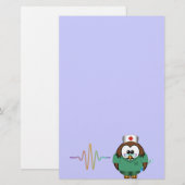 ナースのフクロウ 便箋 (正面/裏面)