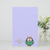 ナースのフクロウ 便箋 (スタンド正面)