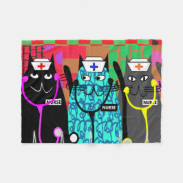 ナースのフリースブランケット猫のナース フリースブランケット