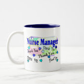 ナースのマネージャーは感謝していしています ツートーンマグカップ (左)