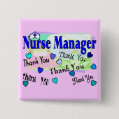 ナースのマネージャーは感謝していしています 缶バッジ (正面)