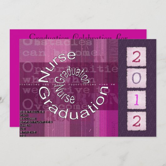 ナースのユニーク卒業招待状2012 招待状 (正面/裏面)