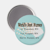 ナースのユーモアのボタ最高のンナース マグネット (正面/裏面)