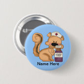 ナースのリス 缶バッジ (正面&裏面)