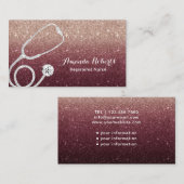 ナースの介護者の医学のモダンなバーガンディの赤 名刺 (正面/裏面)