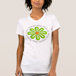 ナースの助産婦のTシャツのレトロの緑の花 Tシャツ