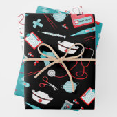 ナースの医療アイコンの気に状態 ラッピングペーパーシート (インサイチュ)