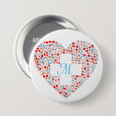 ナースの医療ハートコラージュのピン 缶バッジ (正面&裏面)