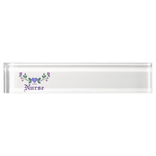 ナースの十字のステッチのプリント デスクネームプレート (正面)