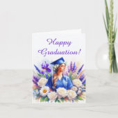 ナースの卒業とアイリス,デイジー,バラ カード (正面)