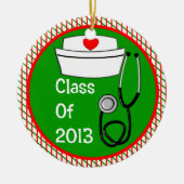 ナースの卒業のオーナメントのクラス2013年 セラミックオーナメント (正面)