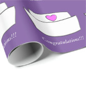 ナースの卒業の包装紙のナースの帽子の紫色 ラッピングペーパー (ロールコーナー)