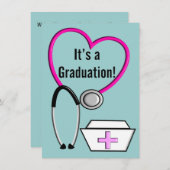 ナースの卒業の招待状の2013年の聴診器 招待状 (正面/裏面)