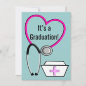 ナースの卒業の招待状の2013年の聴診器 招待状 (正面)