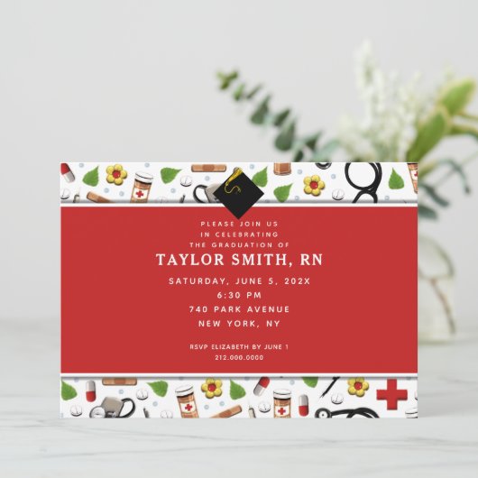 ナースの卒業の招待 招待状 (スタンド正面)