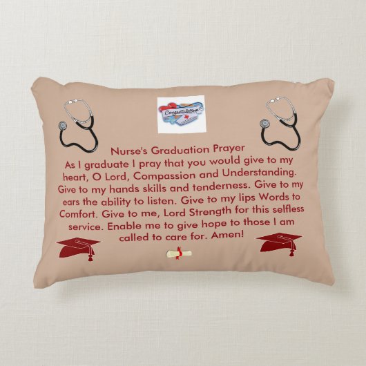 ナースの卒業の祈りの言葉 アクセントクッション (正面)