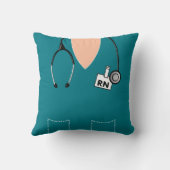 ナースの卒業は上のティール（緑がかった色）をごしごし洗います クッション (裏面)