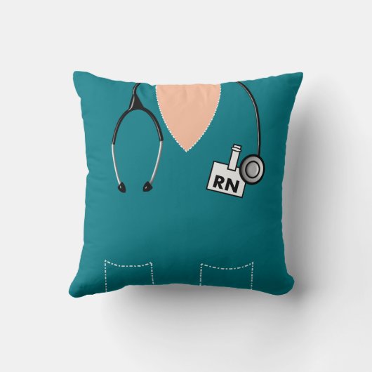 ナースの卒業は上のティール（緑がかった色）をごしごし洗います クッション (裏面)