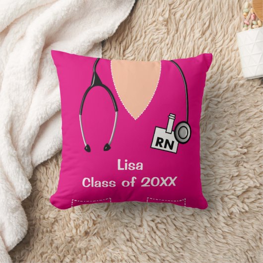 ナースの卒業は上の枕をマゼンタごしごし洗います クッション (ブランケット)